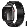 Bracelet acier pour Apple Watch 38 à 49 mm série 9 – Couleur du bracelet black