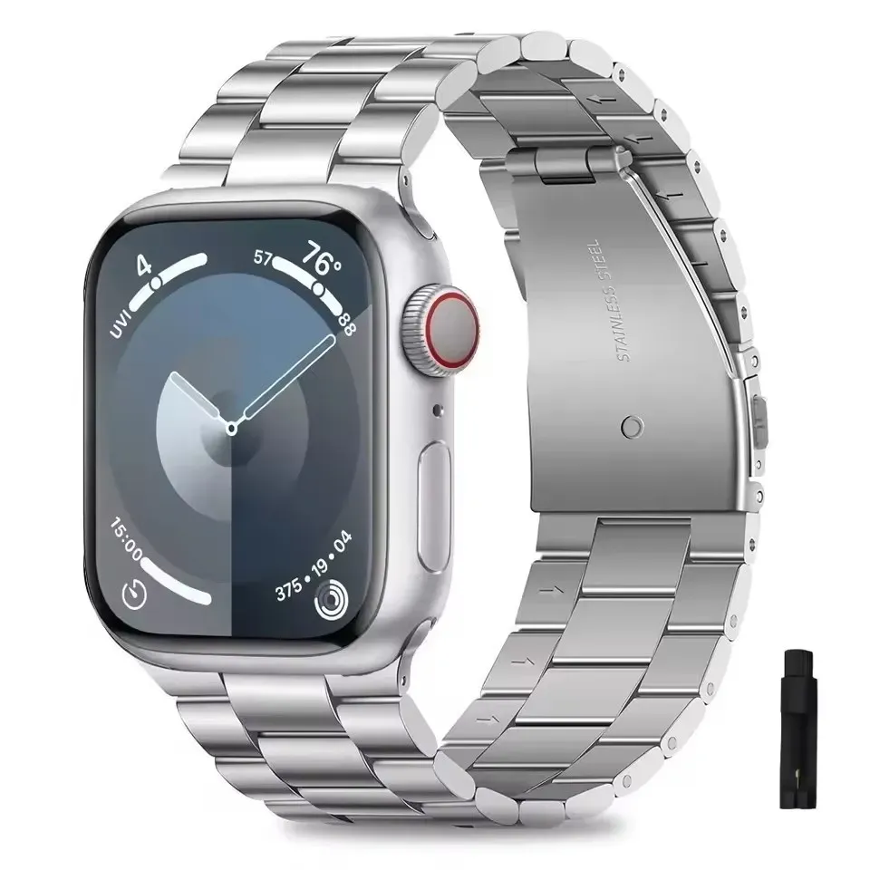 Bracelet acier pour Apple Watch 38 à 49 mm série 9