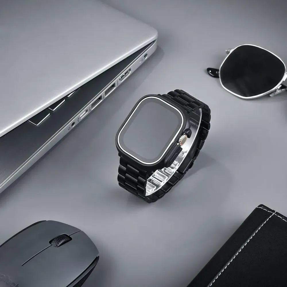 Bracelet acier pour Apple Watch 38 à 49 mm série 9