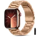 Bracelet acier pour Apple Watch 38 à 49 mm série 9 – Couleur du bracelet rose gold