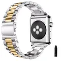 Bracelet acier pour Apple Watch 38 à 49 mm série 9 – Couleur du bracelet silver gold