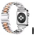 Bracelet acier pour Apple Watch 38 à 49 mm série 9 – Couleur du bracelet silver rose gold