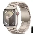Bracelet acier pour Apple Watch 38 à 49 mm série 9 – Couleur du bracelet starlight