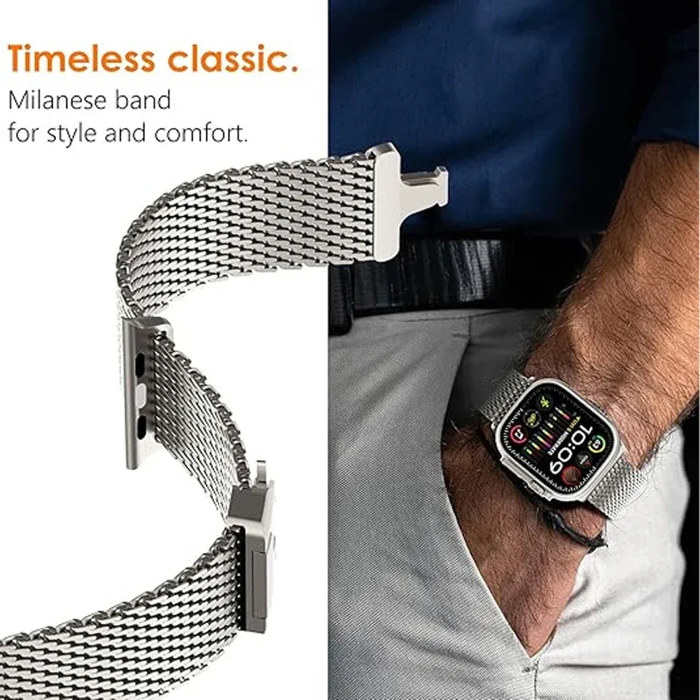 Bracelet acier pour Apple Watch Ultra 38 à 49 mm