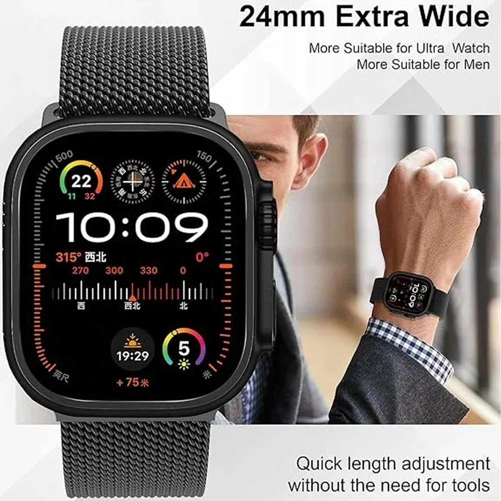 Bracelet acier pour Apple Watch Ultra 38 à 49 mm