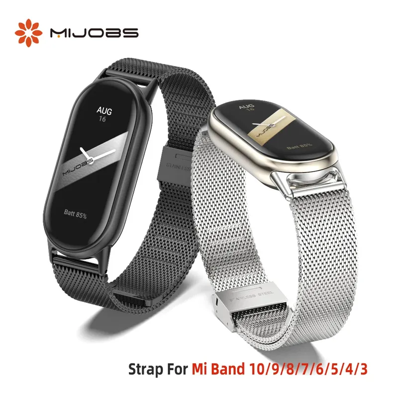 Bracelet acier pour Mi Band 11 10 9 8 Milanese
