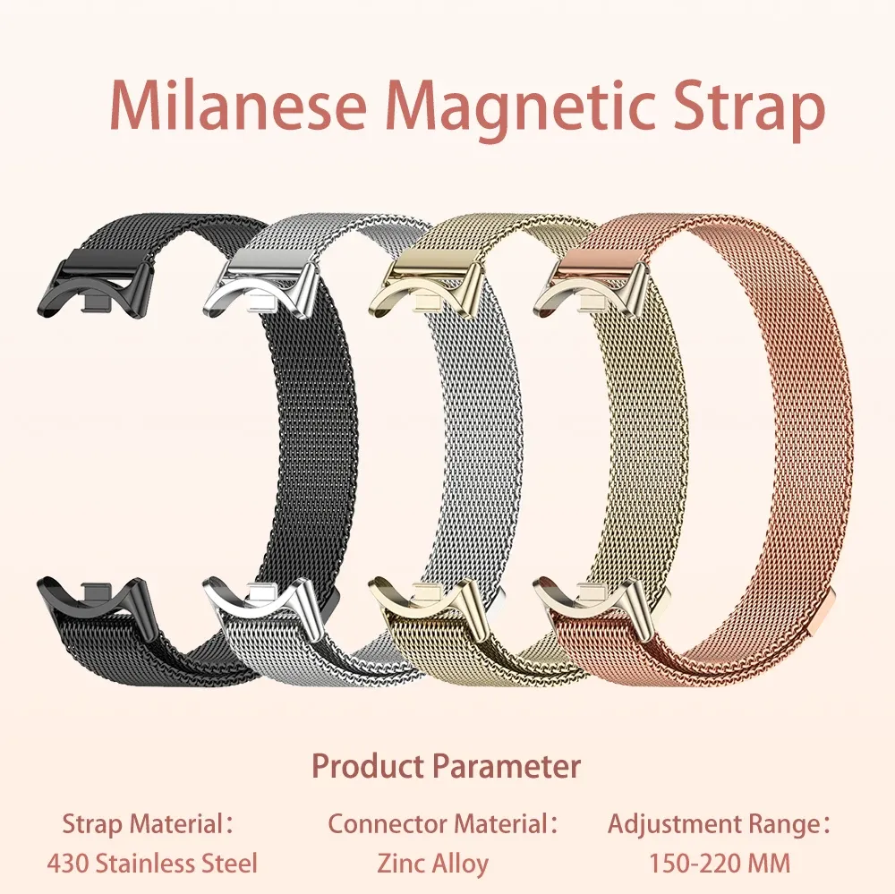 Bracelet acier pour Mi Band 11 10 9 8 Milanese