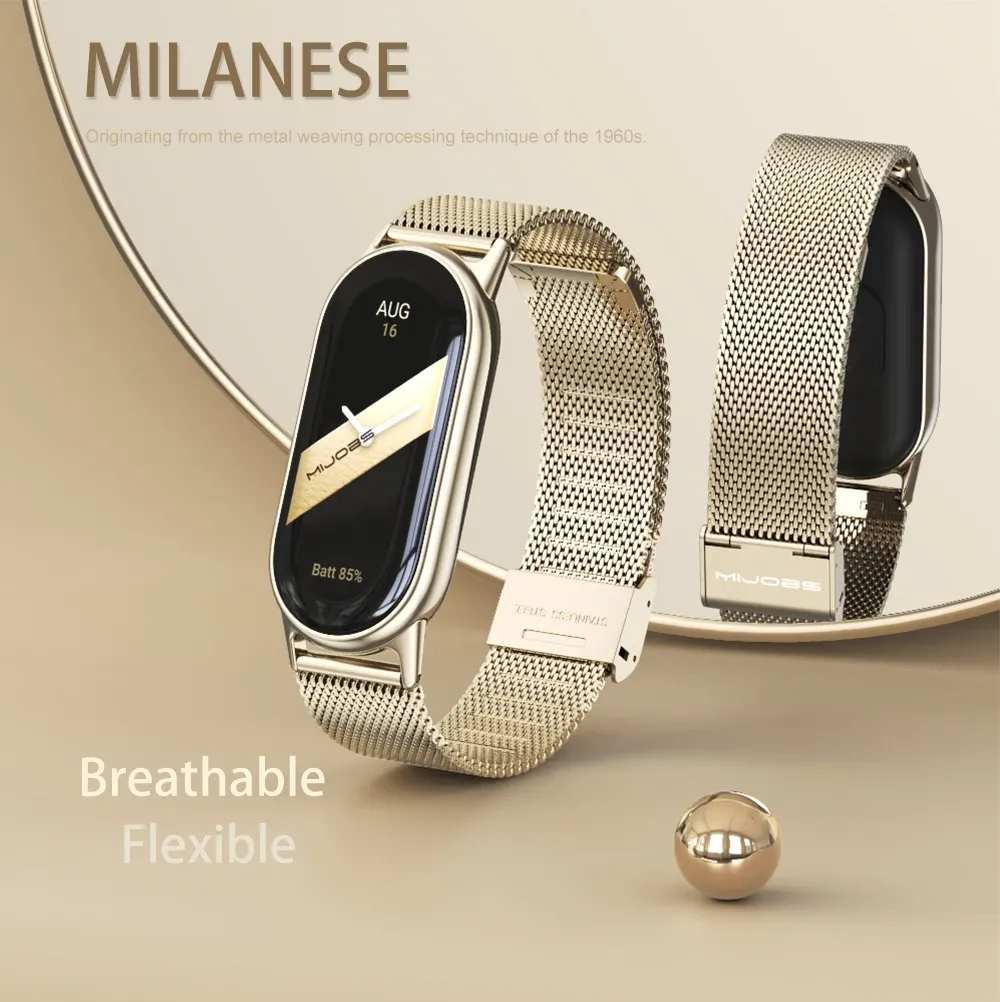 Bracelet acier pour Mi Band 11 10 9 8 Milanese