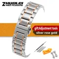 Bracelet acier pour montre 14 à 24 mm – Couleur du bracelet argent rose or