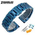 Bracelet acier pour montre 14 à 24 mm – Couleur du bracelet bleu