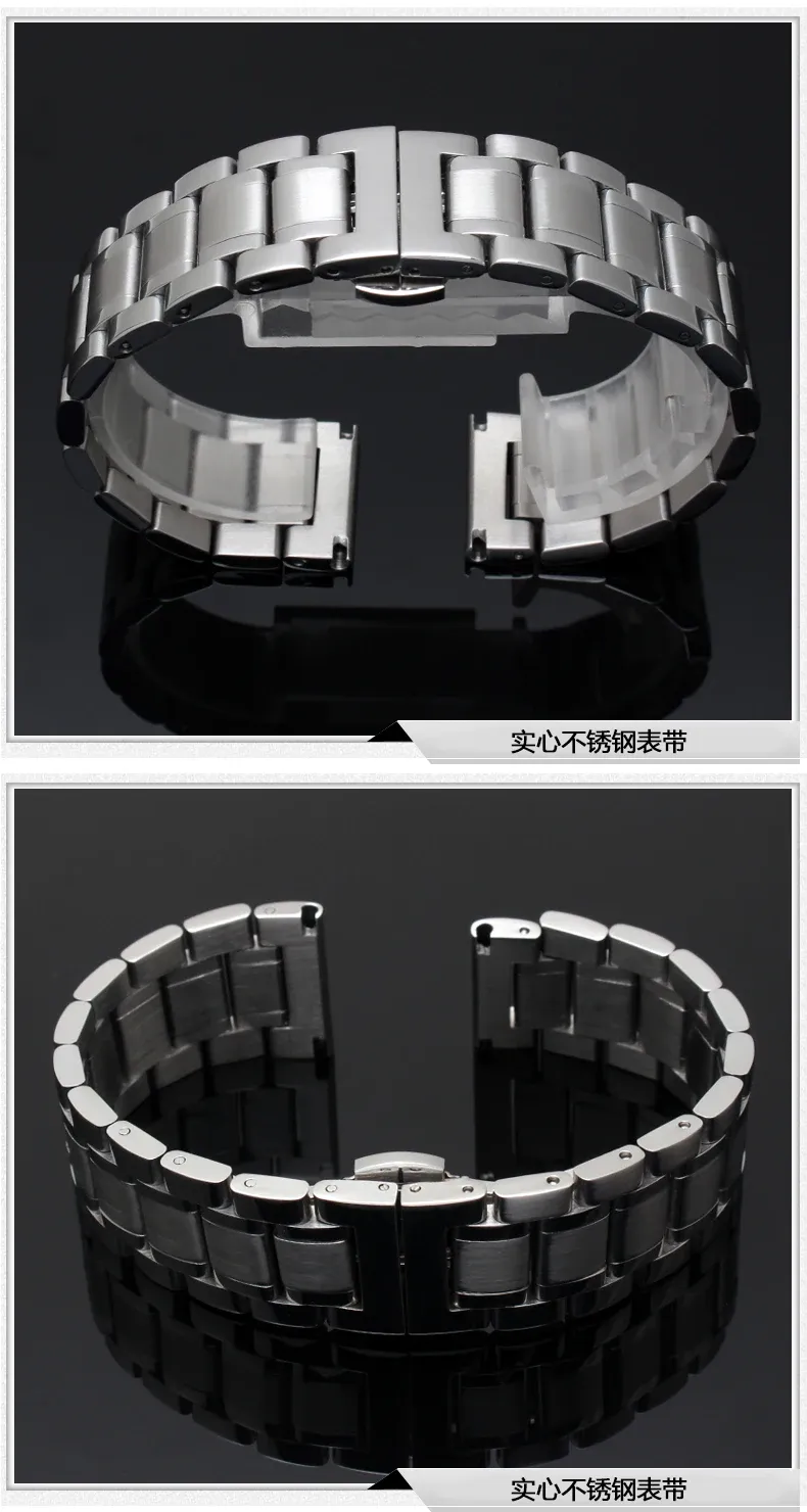 Bracelet acier pour montre 14 à 24 mm