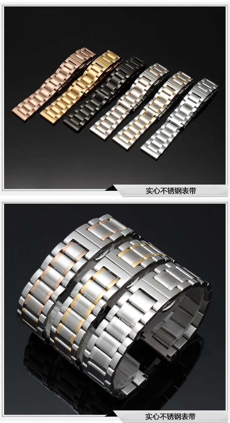 Bracelet acier pour montre 14 à 24 mm