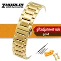 Bracelet acier pour montre 14 à 24 mm – Couleur du bracelet Noir Blanc (or)