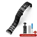 Bracelet acier pour montre 22 à 24 mm – Couleur du bracelet Black