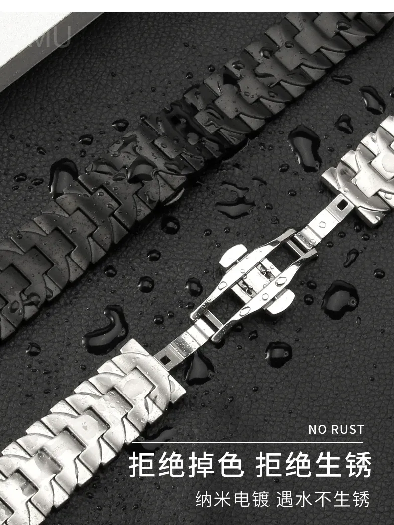 Bracelet acier pour montre 22 à 24 mm