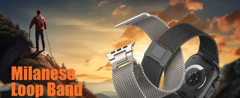 Bracelet boucle milanaise 38 à 49 mm pour Apple Watch