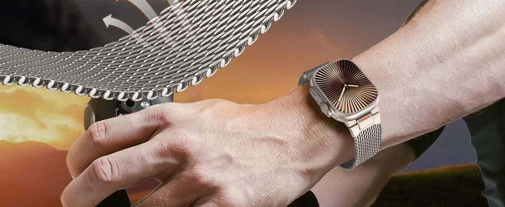 Bracelet boucle milanaise 38 à 49 mm pour Apple Watch