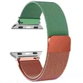 Bracelet boucle milanaise pour Apple Watch 38 à 49 mm – Couleur du bracelet GRE orange 41