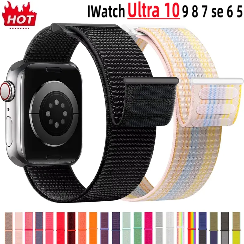 Bracelet boucle nylon pour Apple Watch 38 à 49 mm