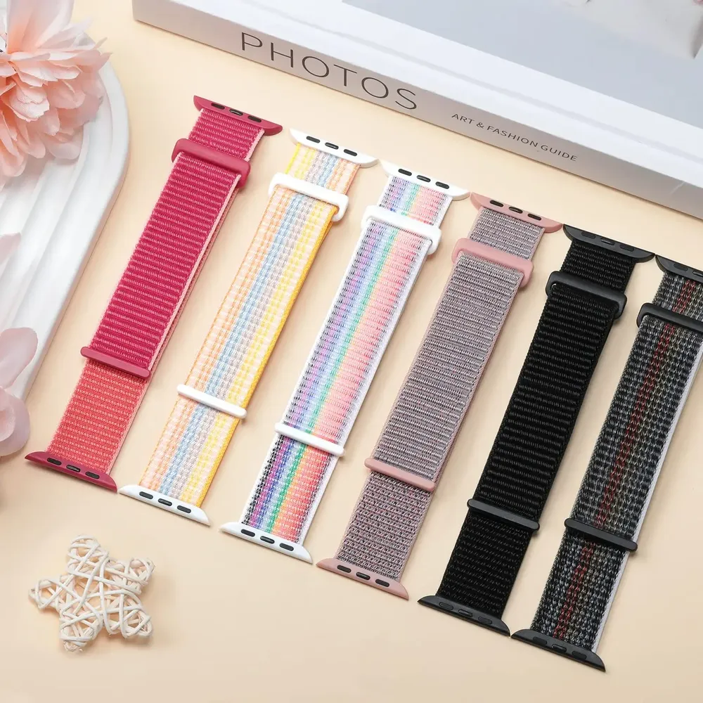 Bracelet boucle nylon pour Apple Watch 38 à 49 mm