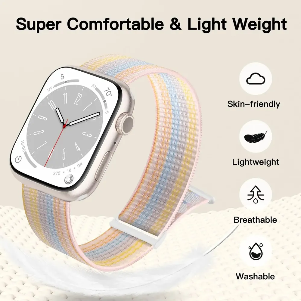 Bracelet boucle nylon pour Apple Watch 38 à 49 mm