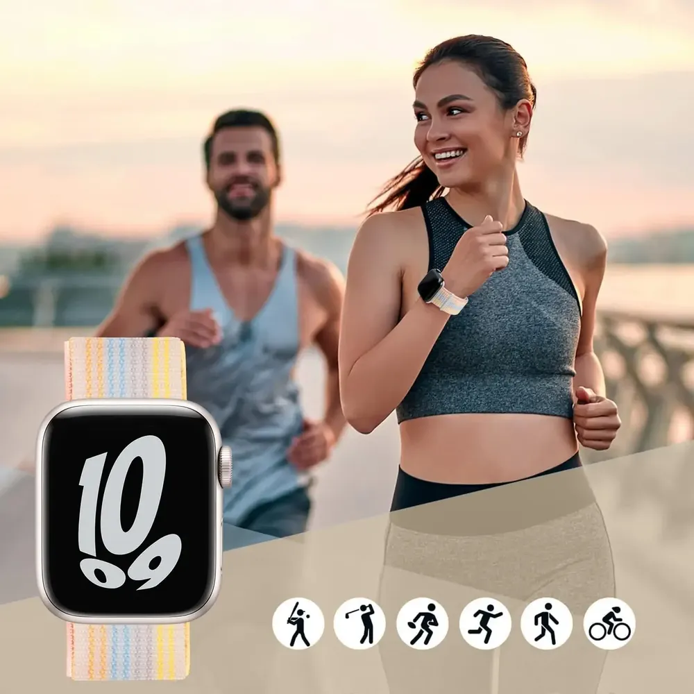 Bracelet boucle nylon pour Apple Watch 38 à 49 mm