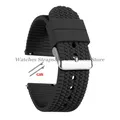 Bracelet caoutchouc 18 à 24 mm dégagement rapide – Couleur du bracelet Black-Silver