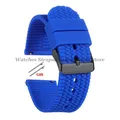 Bracelet caoutchouc 18 à 24 mm dégagement rapide – Couleur du bracelet Blue-Black