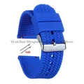 Bracelet caoutchouc 18 à 24 mm dégagement rapide – Couleur du bracelet Blue-Silver