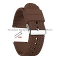 Bracelet caoutchouc 18 à 24 mm dégagement rapide – Couleur du bracelet Brown-Silver