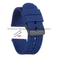 Bracelet caoutchouc 18 à 24 mm dégagement rapide – Couleur du bracelet Dark blue-Black