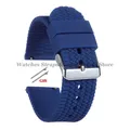 Bracelet caoutchouc 18 à 24 mm dégagement rapide – Couleur du bracelet Dark blue-Silver