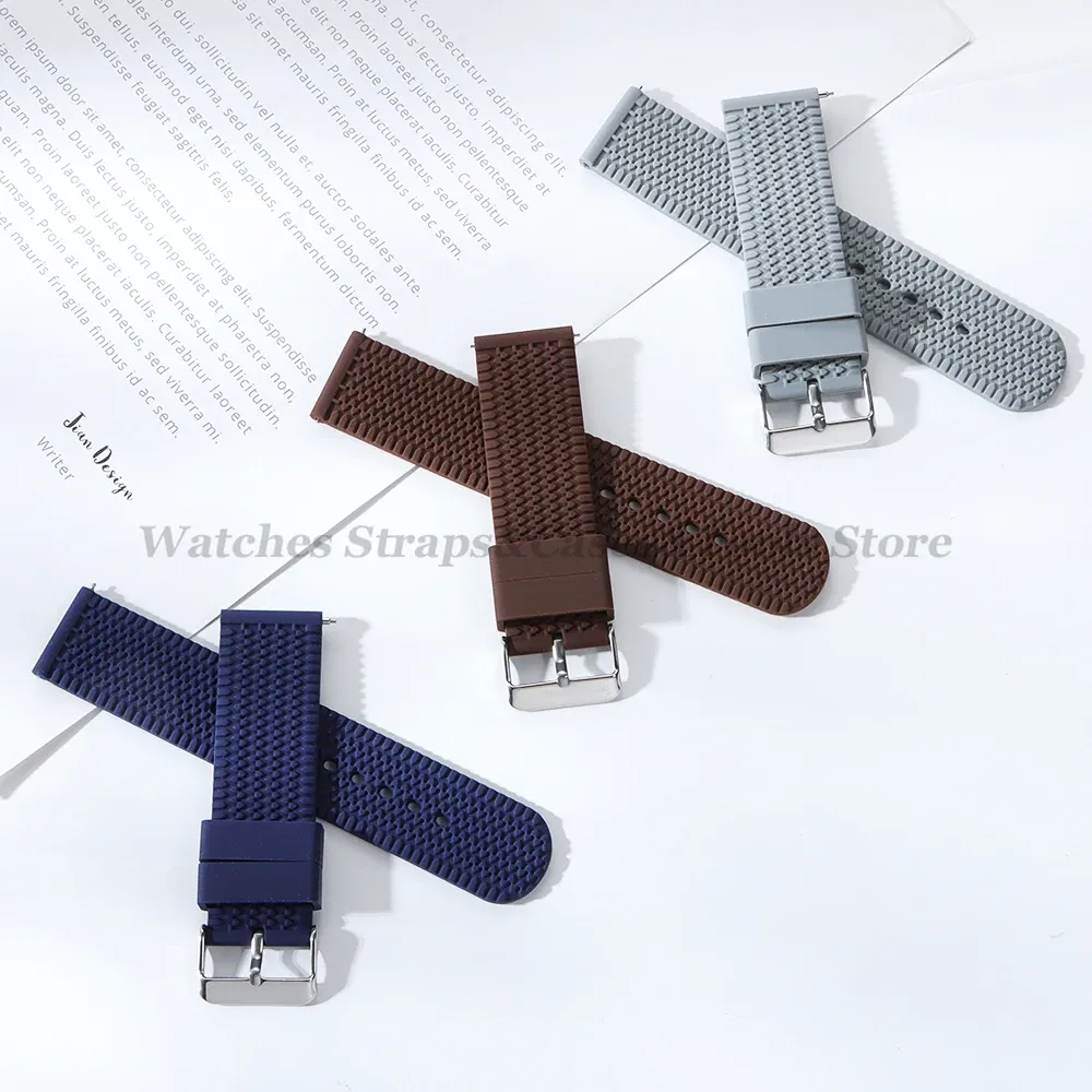 Bracelet caoutchouc 18 à 24 mm dégagement rapide
