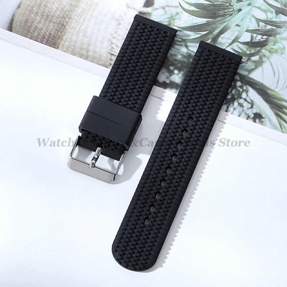 Bracelet caoutchouc 18 à 24 mm dégagement rapide
