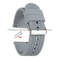 Bracelet caoutchouc 18 à 24 mm dégagement rapide – Couleur du bracelet Gray-Silver