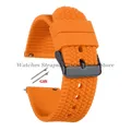 Bracelet caoutchouc 18 à 24 mm dégagement rapide – Couleur du bracelet Orange-Black