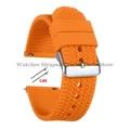 Bracelet caoutchouc 18 à 24 mm dégagement rapide – Couleur du bracelet Orange-Silver