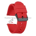 Bracelet caoutchouc 18 à 24 mm dégagement rapide – Couleur du bracelet Red-Black