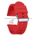 Bracelet caoutchouc 18 à 24 mm dégagement rapide – Couleur du bracelet Red-Silver