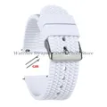 Bracelet caoutchouc 18 à 24 mm dégagement rapide – Couleur du bracelet White-Silver