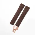 Bracelet caoutchouc 19 à 21 mm pour Patek Philippe – Band Color Brown-rosegold