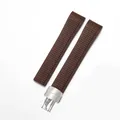 Bracelet caoutchouc 19 à 21 mm pour Patek Philippe – Band Color Brown-silver