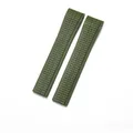 Bracelet caoutchouc 19 à 21 mm pour Patek Philippe – Band Color green-No buckle