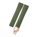 Bracelet caoutchouc 19 à 21 mm pour Patek Philippe – Band Color green-rosegold