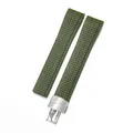 Bracelet caoutchouc 19 à 21 mm pour Patek Philippe – Band Color green-silver