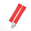 Bracelet caoutchouc 19 à 21 mm pour Patek Philippe – Band Color Red-silver