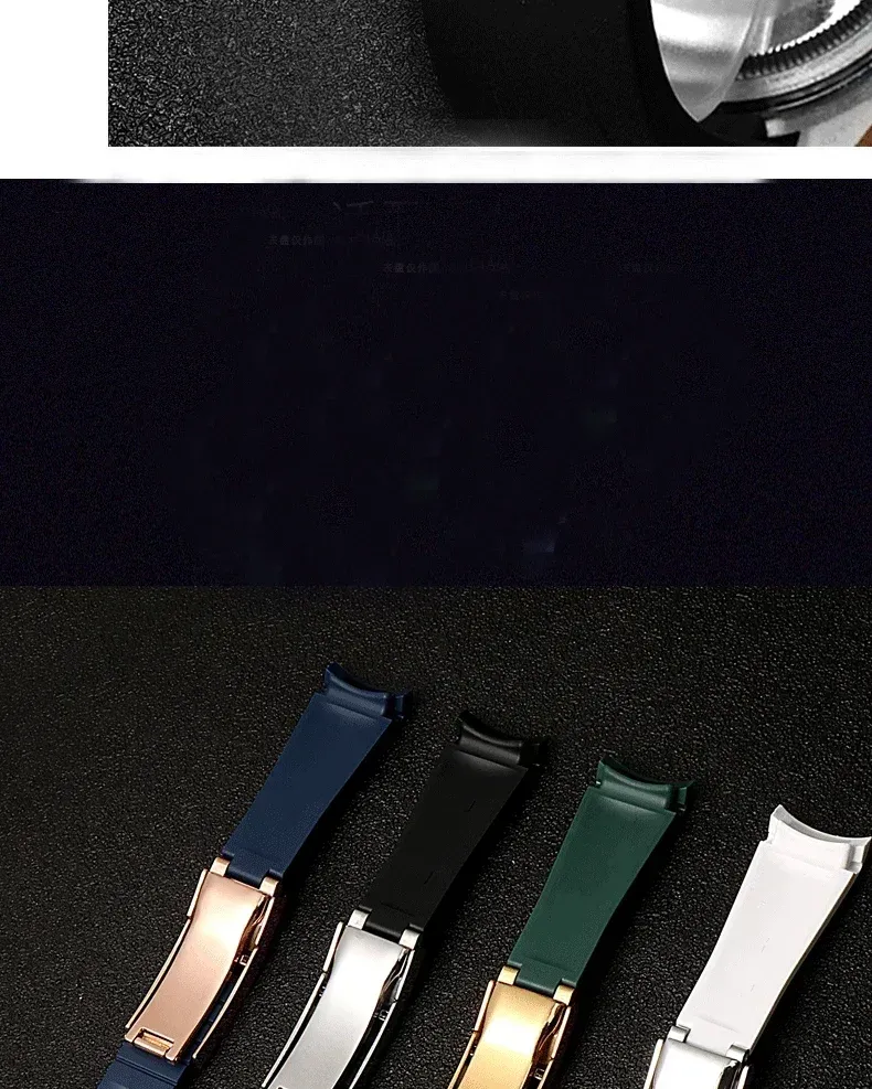 Bracelet caoutchouc 20 à 21 mm pour Rolex