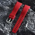 Bracelet caoutchouc 20 à 22 mm à libération rapide – Couleur du bracelet Red
