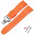 Bracelet caoutchouc 20 à 24 mm à libération rapide – Couleur du bracelet orange