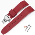 Bracelet caoutchouc 20 à 24 mm à libération rapide – Couleur du bracelet Rouge